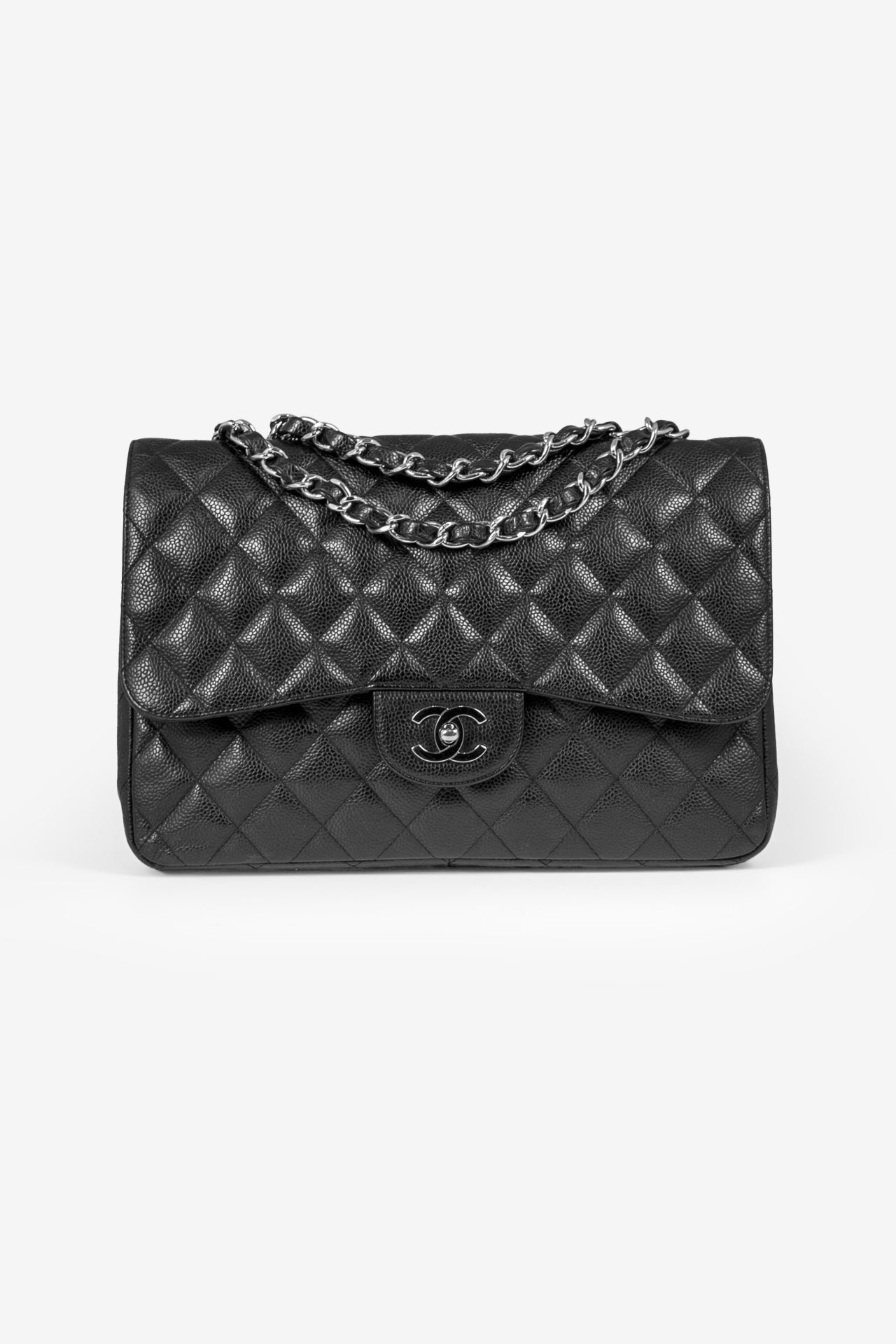 chanel classic single flap jumbo caviar