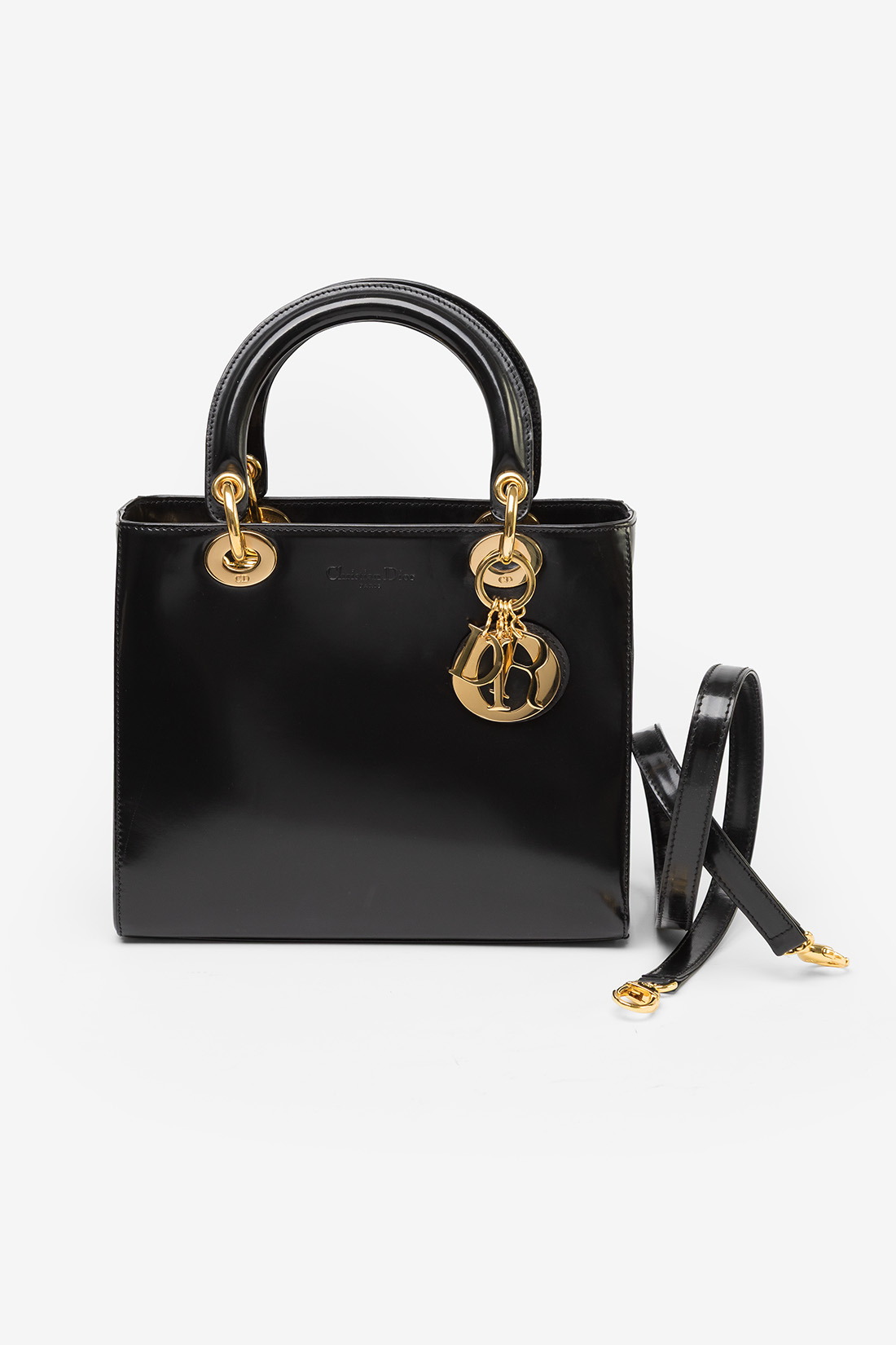 lady dior enamel black ghw