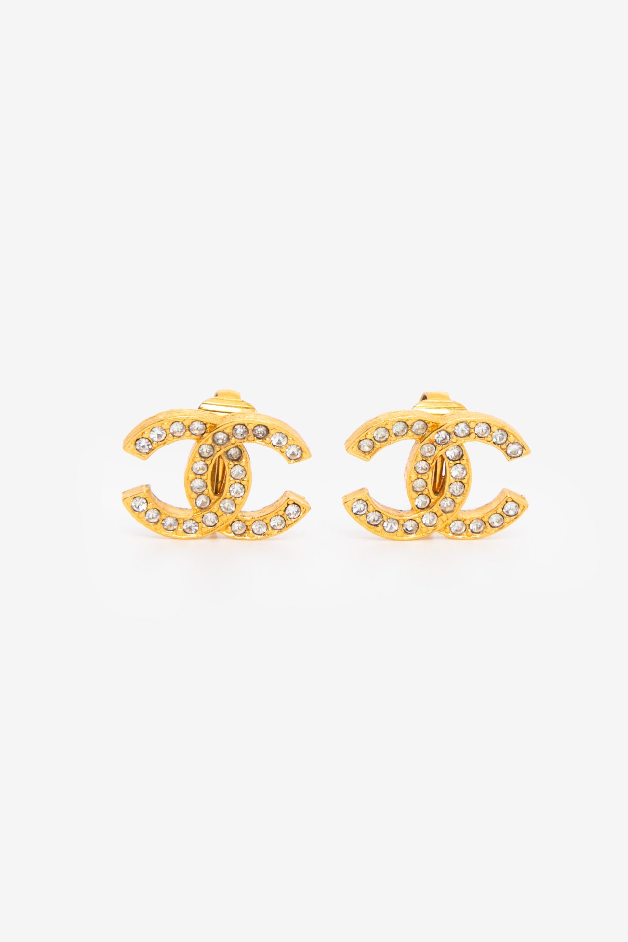 chanel øredobber strass cc logo