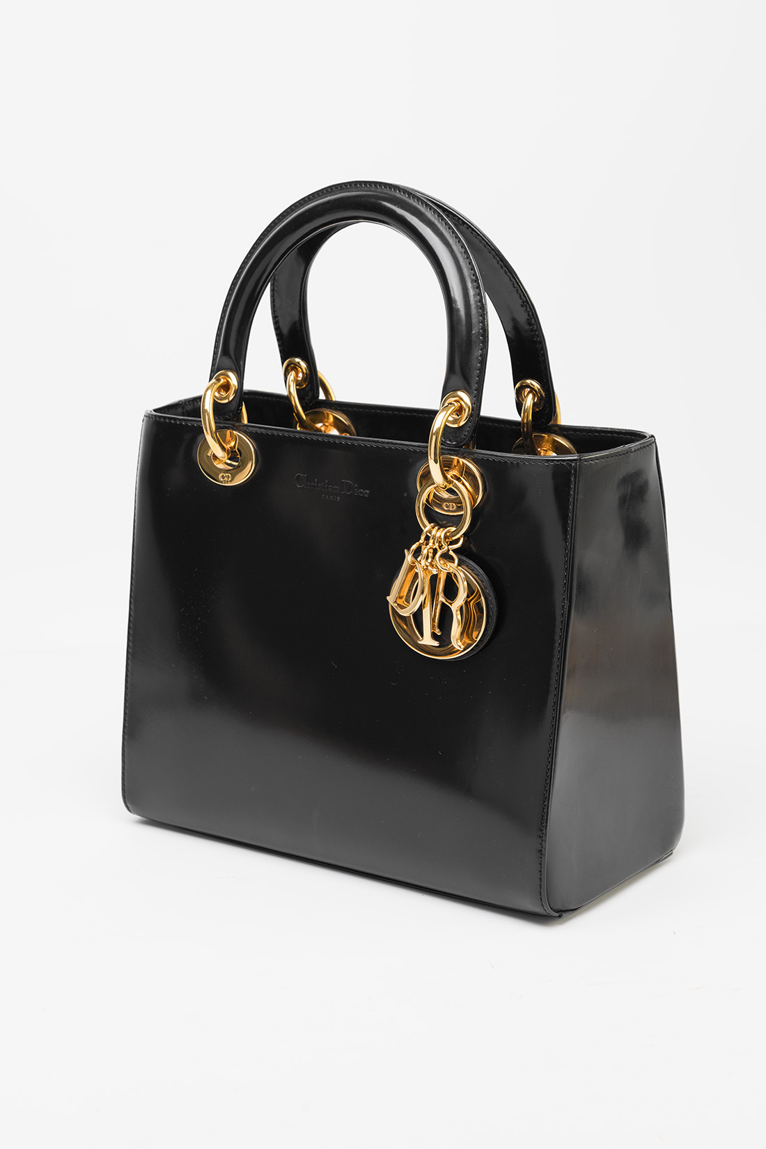 lady dior black bag ghw