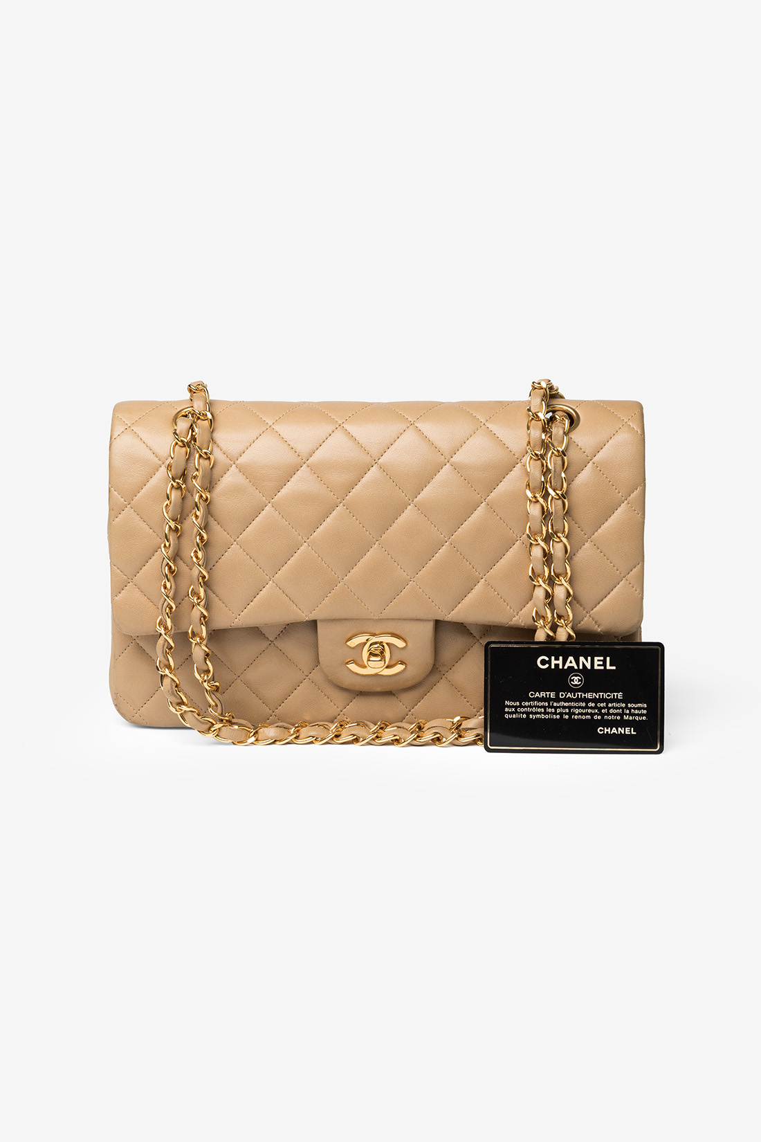Chanel Classic Double Flap Medium Beige GHW