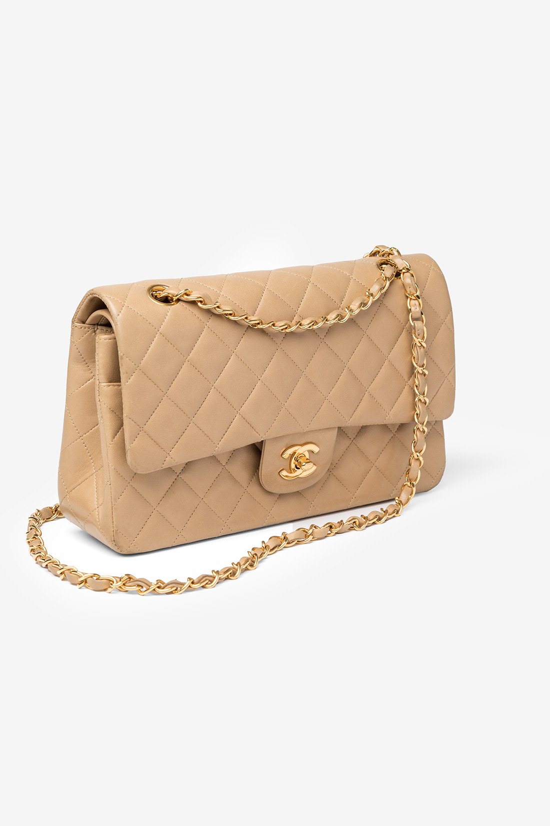 Chanel Classic Double Flap Medium Beige GHW - Bilde 2