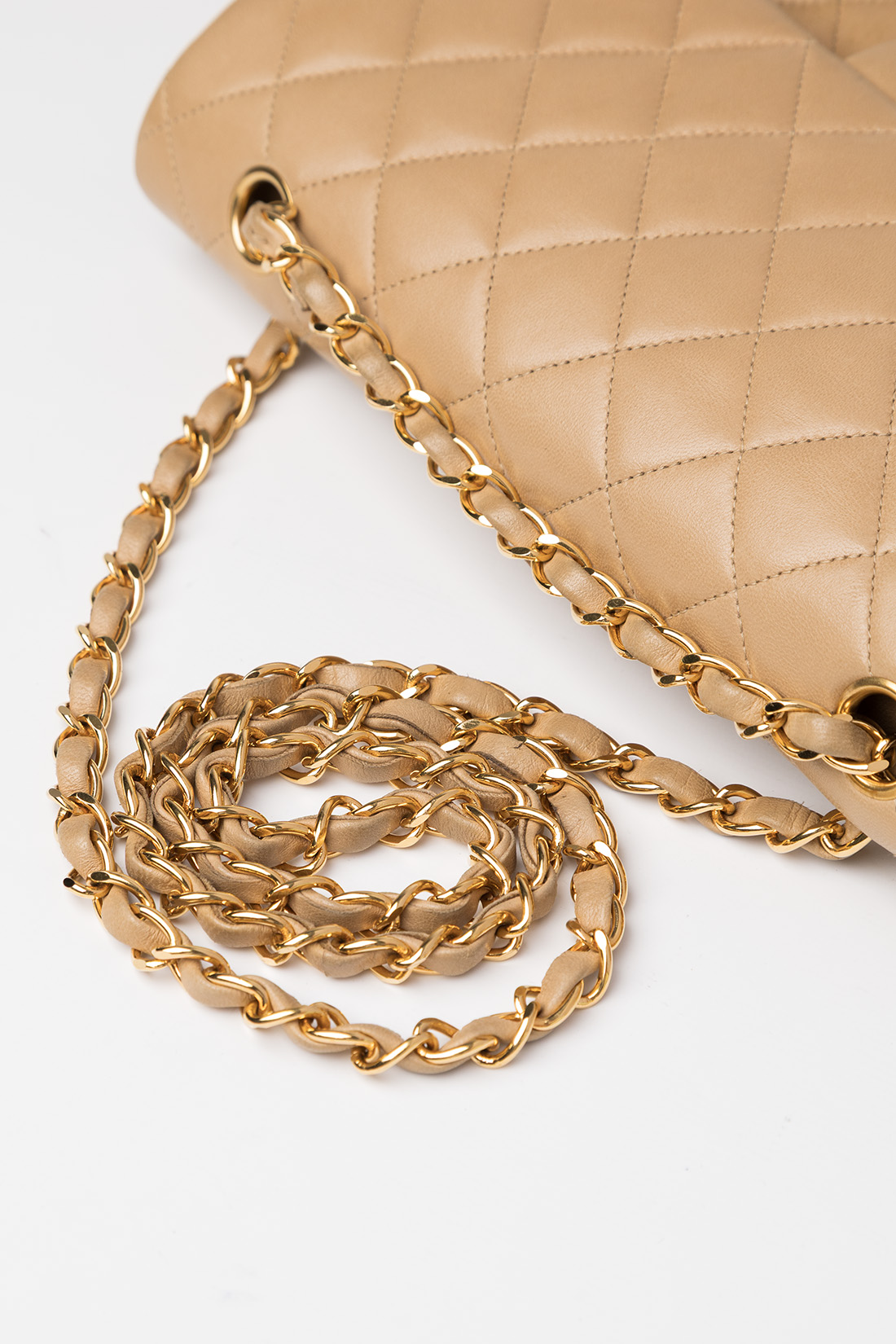 Chanel Classic Double Flap Medium Beige GHW - Bilde 4