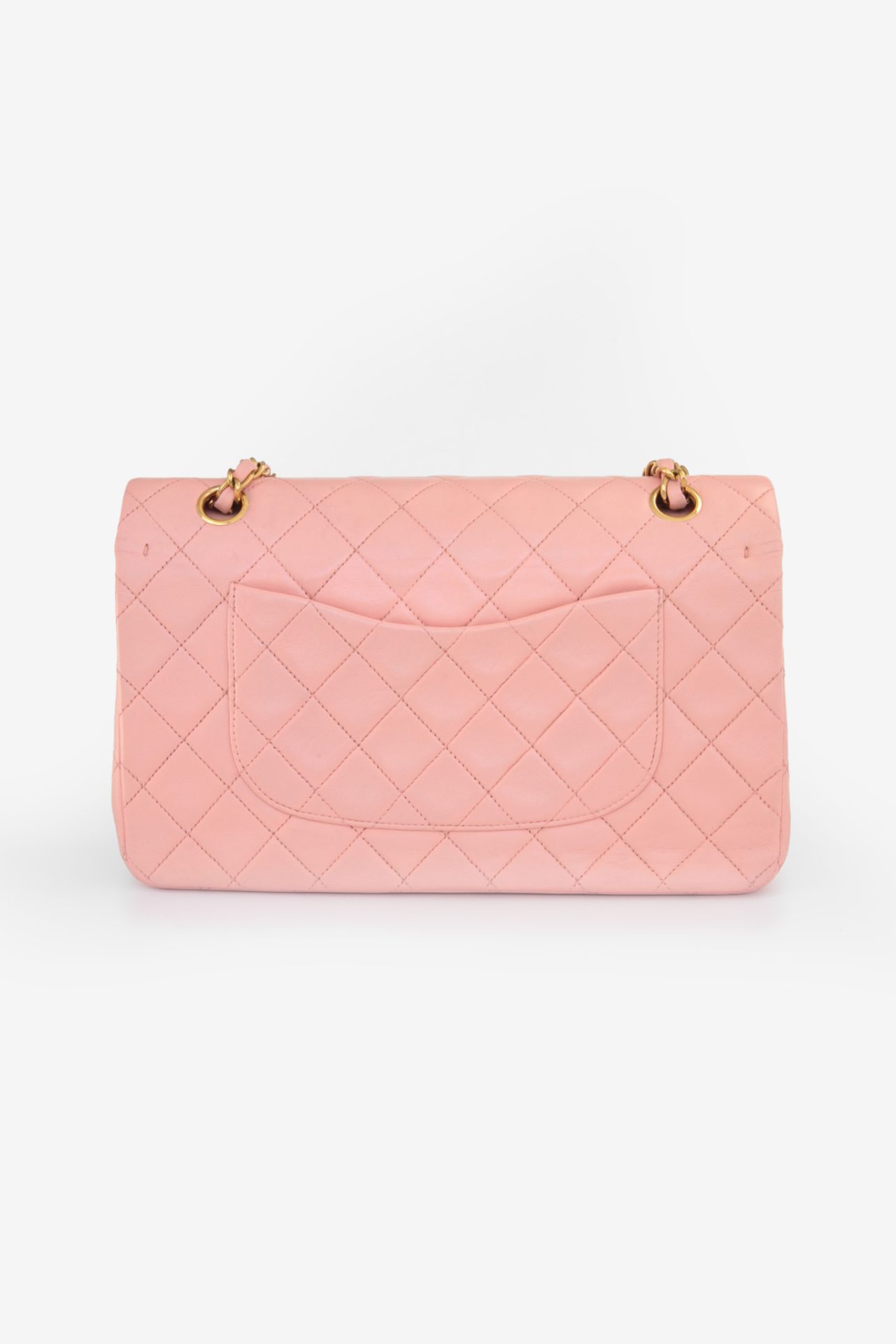 chanel pink bag back pocket