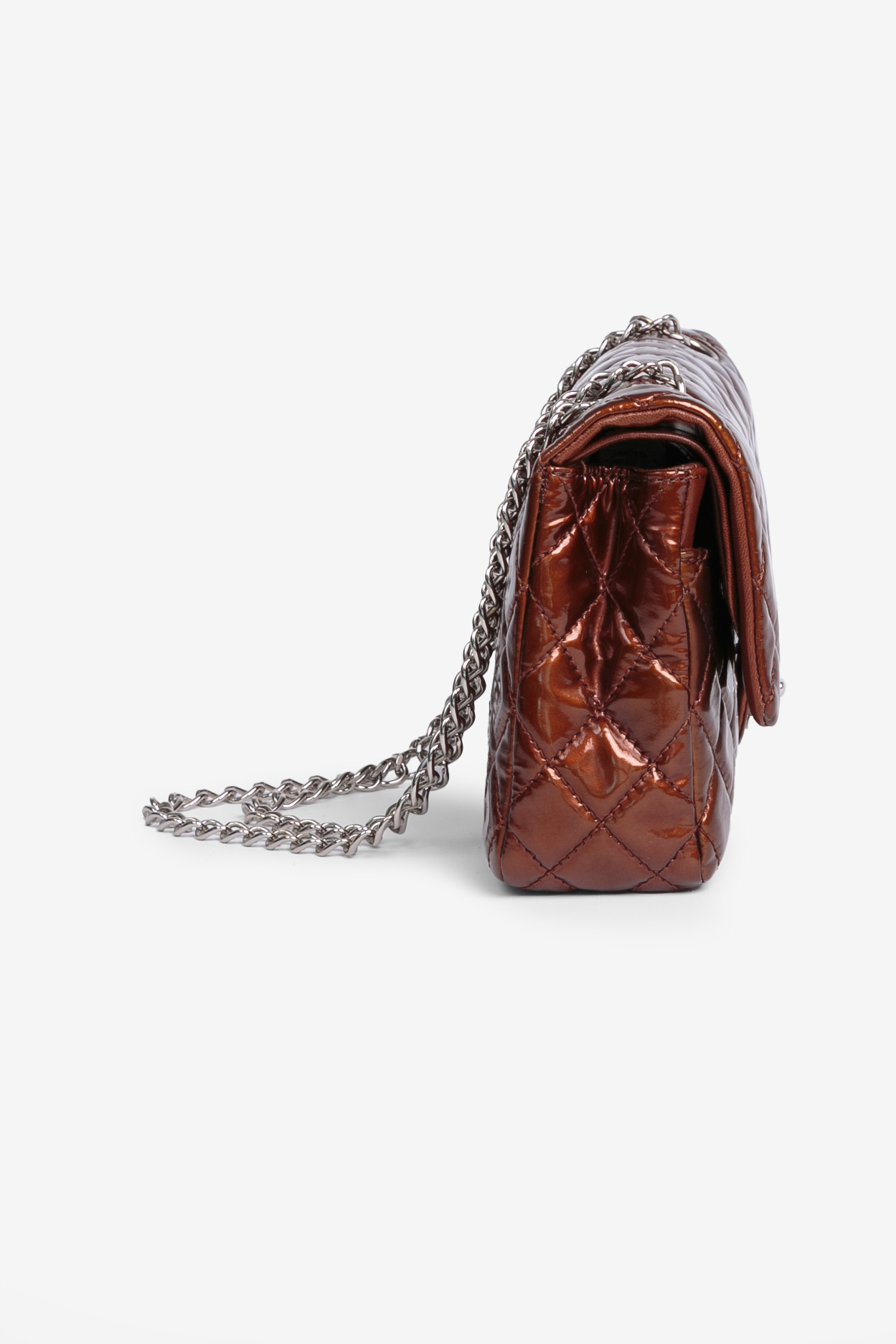 chanel patent bag side