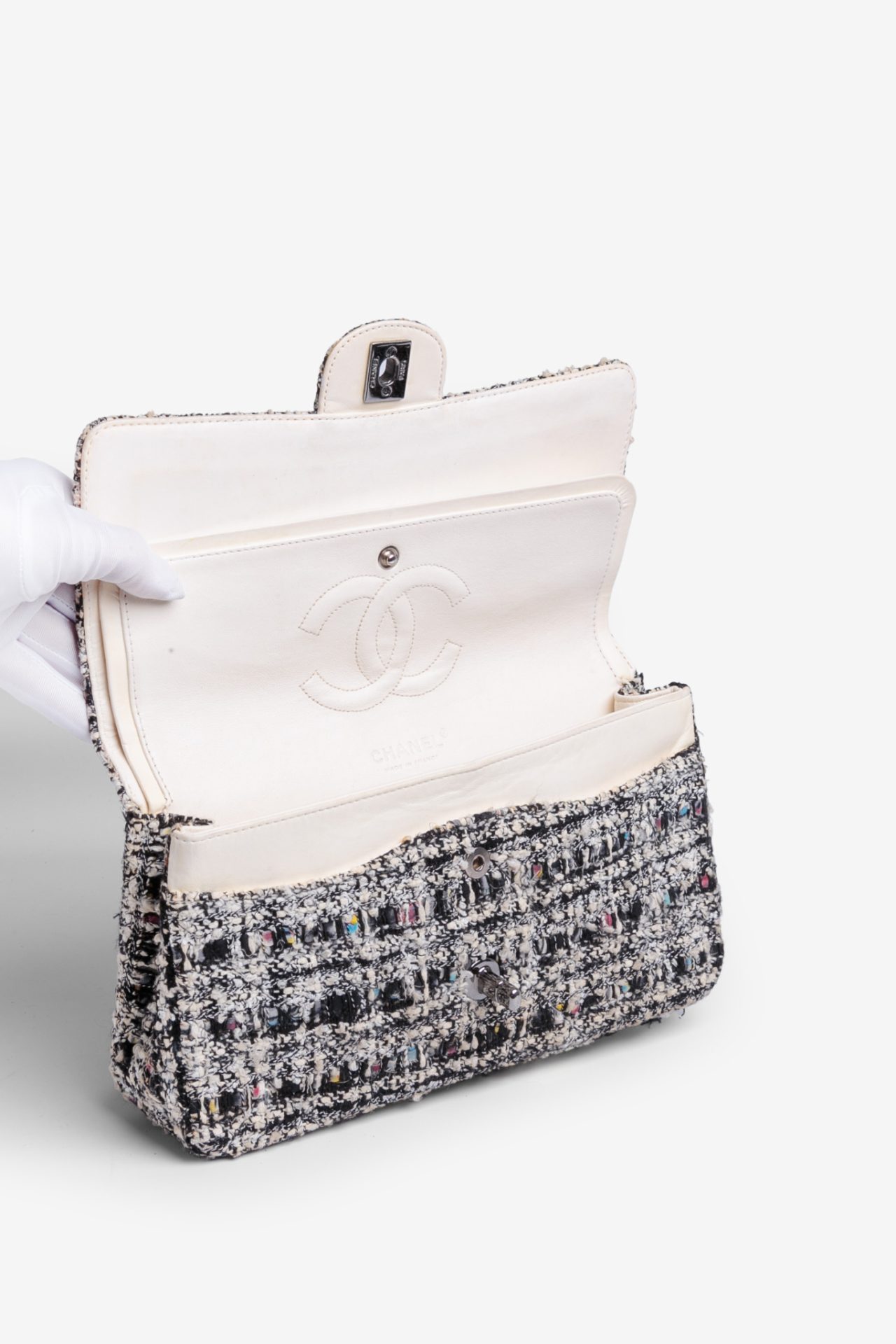 Chanel Classic Double Flap Medium Tweed Bag - Bilde 13