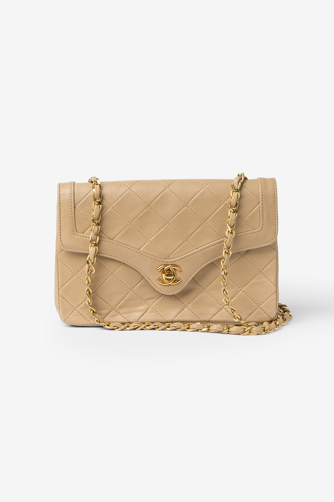 chanel single flap beige mini vintage bag