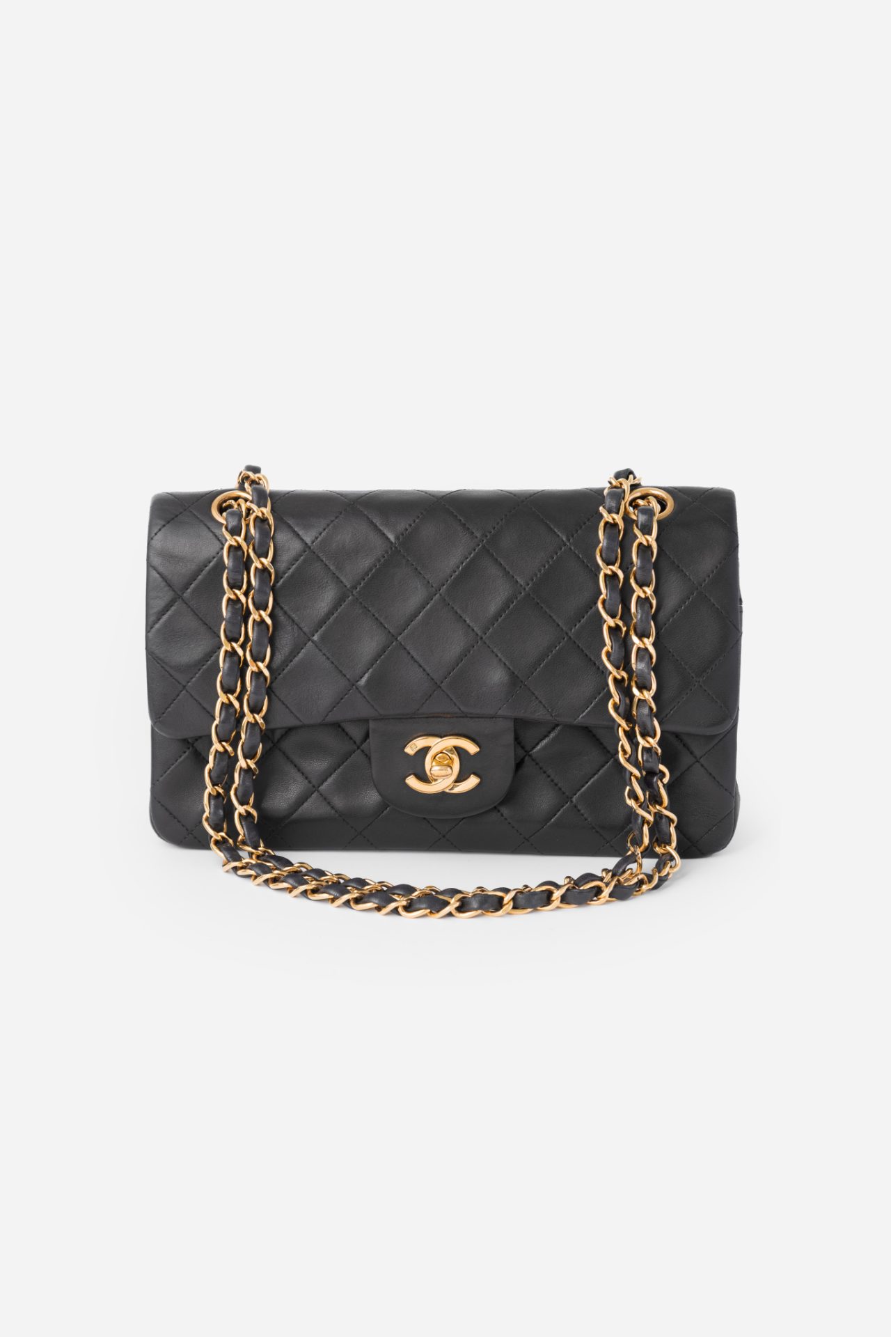 chanel classic double flap small ghw black