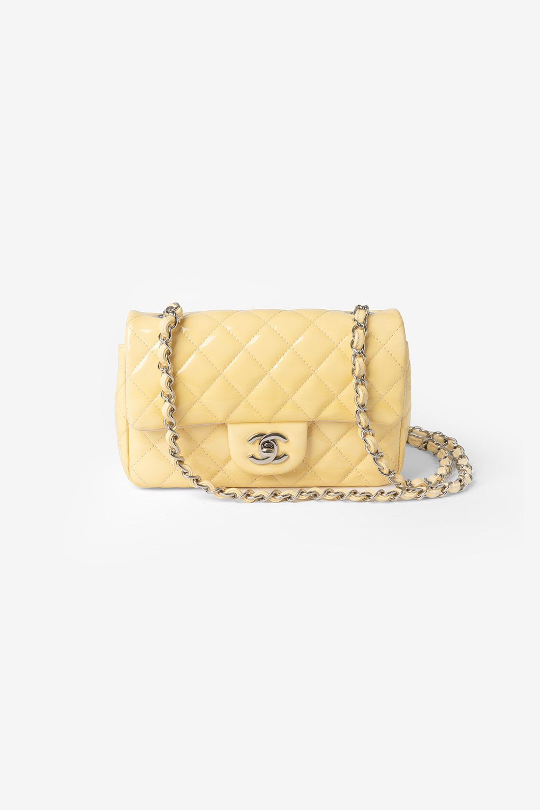 Chanel Mini Rectangular Classic Flap Bag Yellow SHW