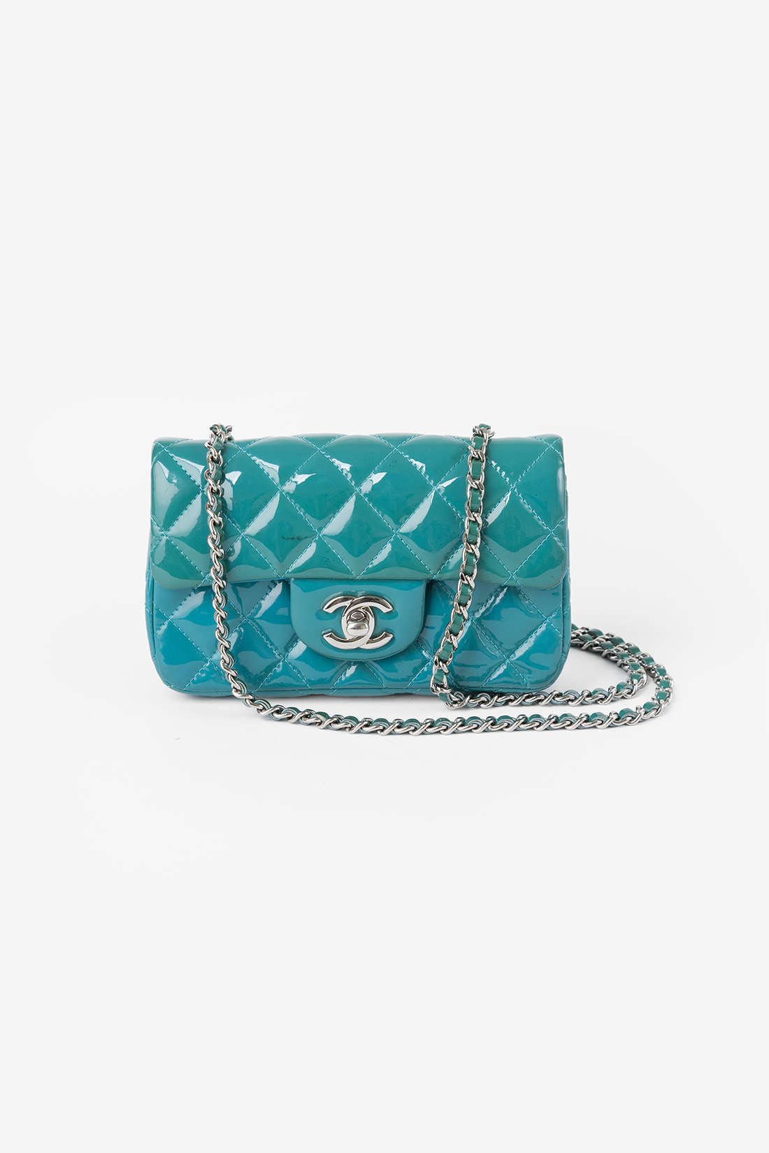 chanel classic extra mini blue green shw