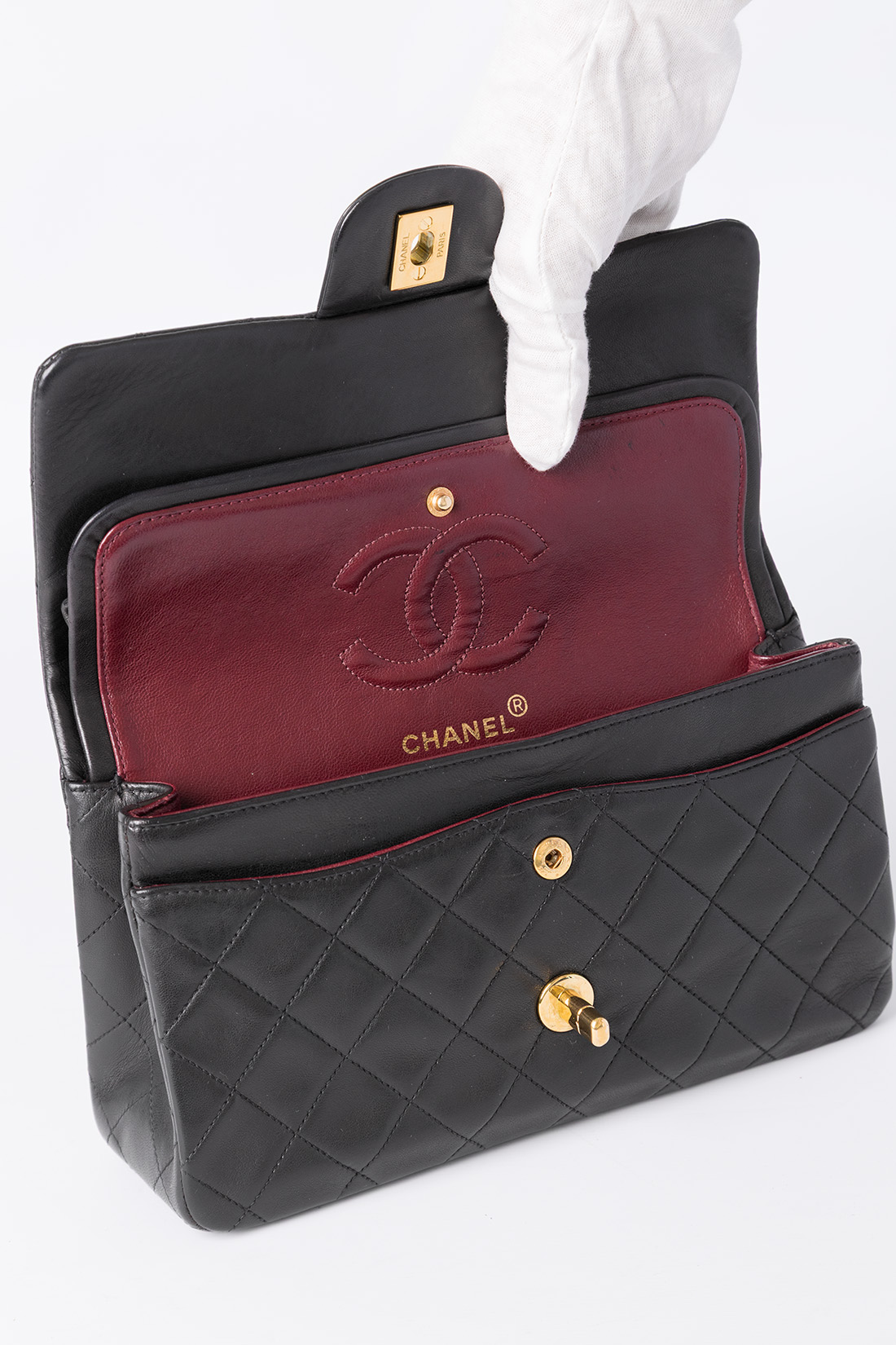 chanel flap open small