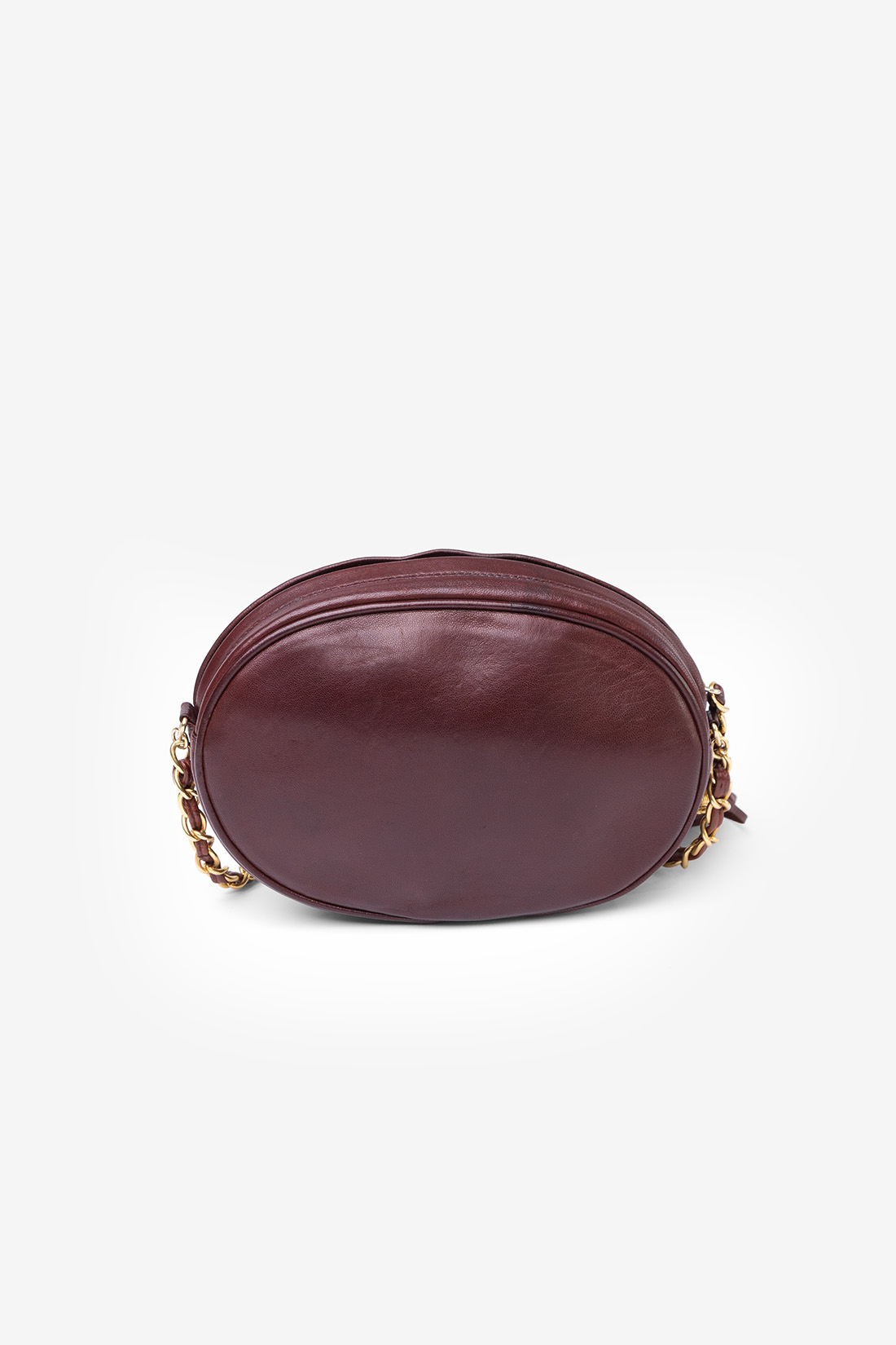 chanel burgundy bag back round