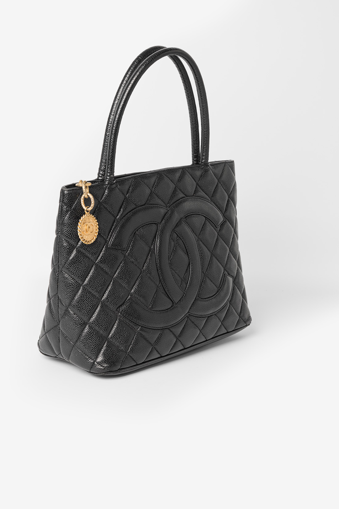 vintage caviar chanel medallion cc tote ghw