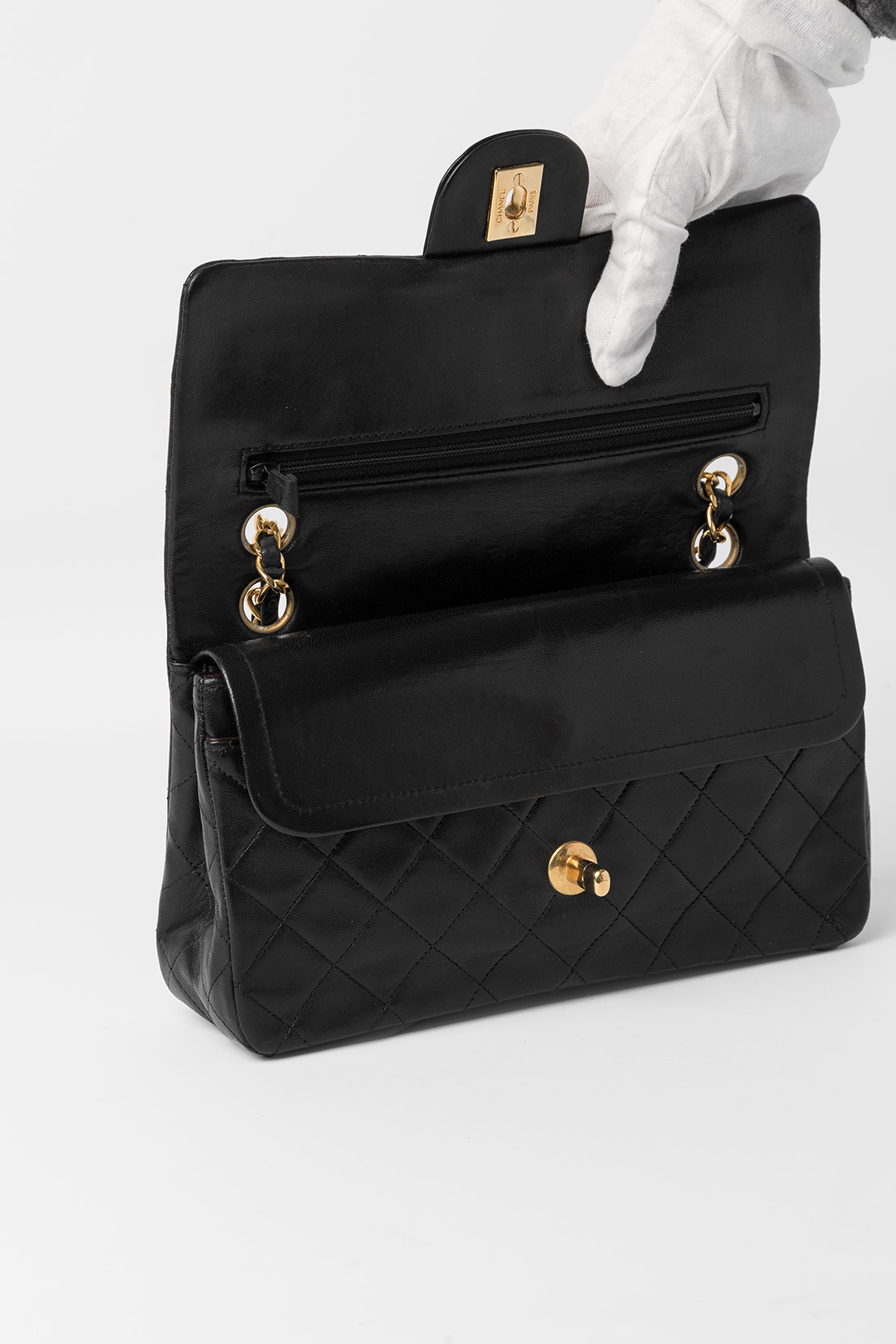 chanel small flap open